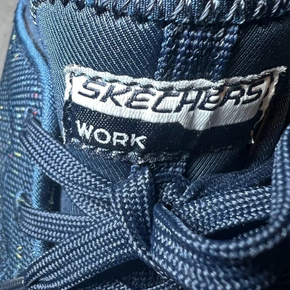 Skechers Womens Size 8 1/2 Work Shoes Steel Toe Safety Navy Blue Sneakers Safety